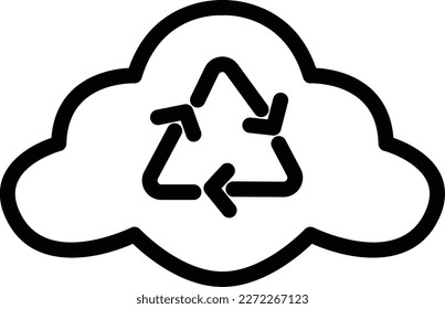 Cloud Recycle Line Icon Style