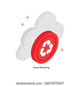 Cloud Recycling Concept isometric Style Illustrations. Eps 10 File