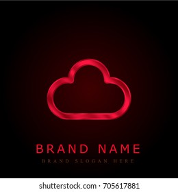 Cloud red chromium metallic logo
