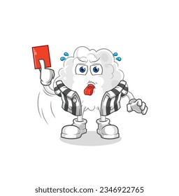 the cloud referee with red card illustration. character vector