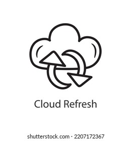 Cloud Refresh Filled Outline Icon Design illustration. Data Symbol on White background EPS 10 File