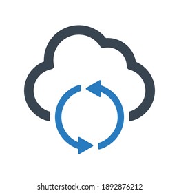 Cloud Refresh Icon.sync,loop (vector Illustration)