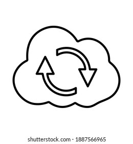 Cloud refresh, sync line icon. outline design