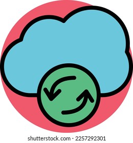 Cloud Refresh  Vector Icon which is suitable for commercial work and easily modify or edit it
