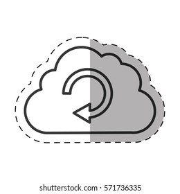 cloud reload arrow technology thin line vector illustration eps 10