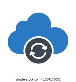 cloud reload glyph double color icon 