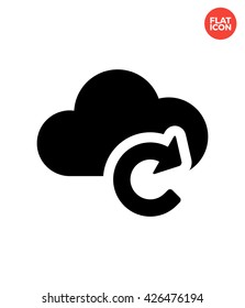 Cloud Reload Icon Flat Style Isolated Vector Illustration