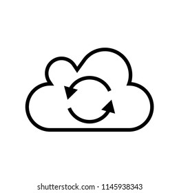 Cloud reload symbol icon vector icon. Simple element illustration. Cloud reload symbol symbol design. Can be used for web and mobile.