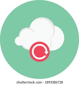 cloud reload vector flat colour icon
