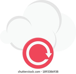 cloud reload vector flat colour icon