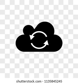 Cloud reload vector icon on transparent background, Cloud reload icon