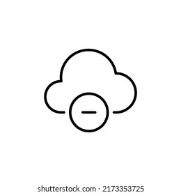 cloud remove editable stroke icon, Smart stroke icon