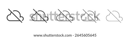 Cloud remove icon outline ilustration vector symbol