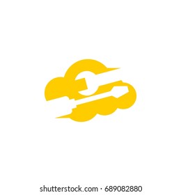 cloud repair icon vector logo