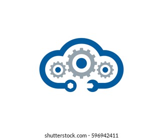 Cloud Repair Logo Design Element
