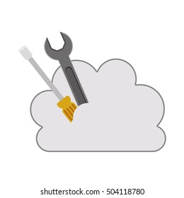 cloud with repair tools icon