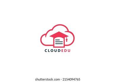 Diseño del logotipo del icono de informe en la nube. Icono de ilustración vectorial con el concepto de un sistema de computación en nube para servicios de administración de documentos.