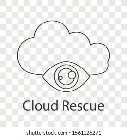 Cloud rescue line icon concept. Creative idea design use for your project. Line vector illustration for brochure, web page or mobile app.