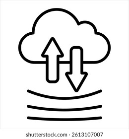 Cloud Resilience Line Icon Vector Illustration