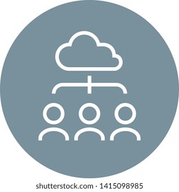 Cloud Resource Hierarchy Outline Icon