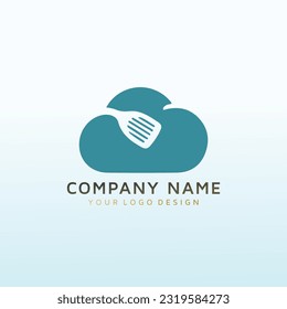 cloud restaurant vector logo design
