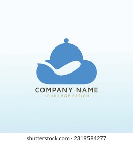 cloud restaurant vector logo design