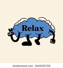 cloud retro cartoon character illustration