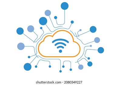 Cloud RFID Access Icon Vector Design