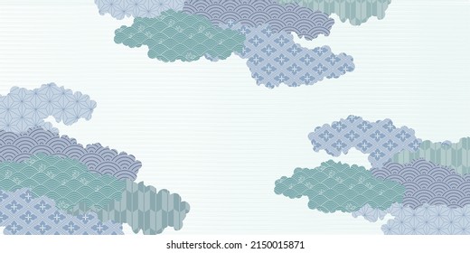 Cloud ripple Japanese pattern background
