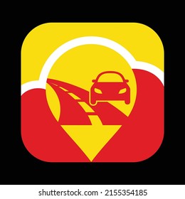 Cloud Road side Rider app Icono ilustración vectorial 