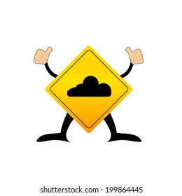 Cloud Road Sign