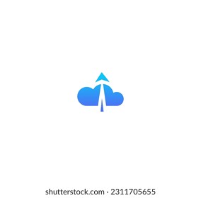 cloud Rocket logo space vector Vector logo design template illustration