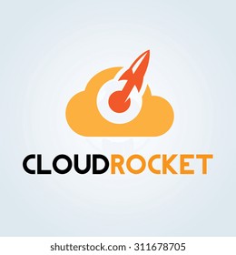 Cloud rocket logo template