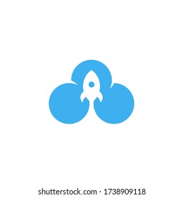 Cloud Rocket Symbol. Web Icon Logo Template Design Element.