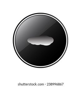 cloud round black glossy button for the site, vector, EPS 10