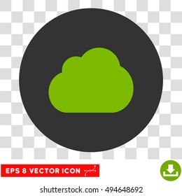 Cloud round icon. Vector EPS illustration style is flat iconic bicolor symbol, eco green and gray colors, transparent background.