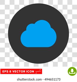 Cloud round icon. Vector EPS illustration style is flat iconic bicolor symbol, blue and gray colors, transparent background.