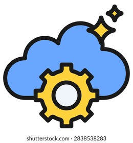Cloud Runtime Icon Element For Design