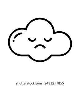 cloud sad cloudy icon line