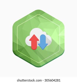 Cloud save icon, vector illustration. Flat design style with long shadow,eps10