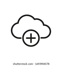 Cloud Save Line Icon, Outline Vector Sign, Linear Style Pictogram, Outline Symbol