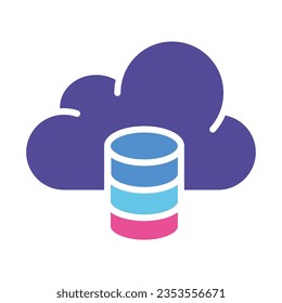 Cloud saving with coins line icon. Cryptocurrency, server, data transfer, storage. Vector colored icon on a white background for business