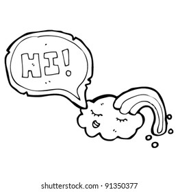 cloud saying hi cartoon