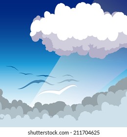 Cloud scape with seaguls