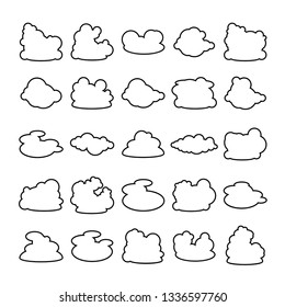 cloud scapes and cloud bubble icons