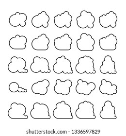 cloud scapes and cloud bubble icons