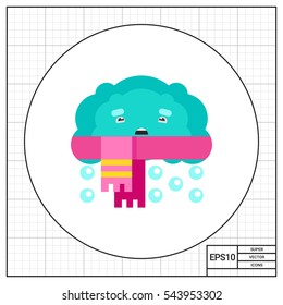 Cloud and Scarf Vector Icon