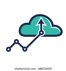 A cloud with a schedule, a financial logotype