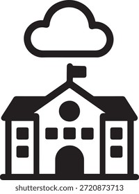 Cloud School Building Icon – Digital Learning and Education Technology
School Cloud Icon – Online Education and E-Learning Concept