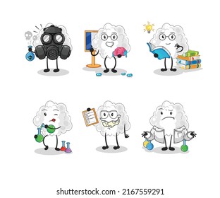 the cloud scientist group character. cartoon mascot vector